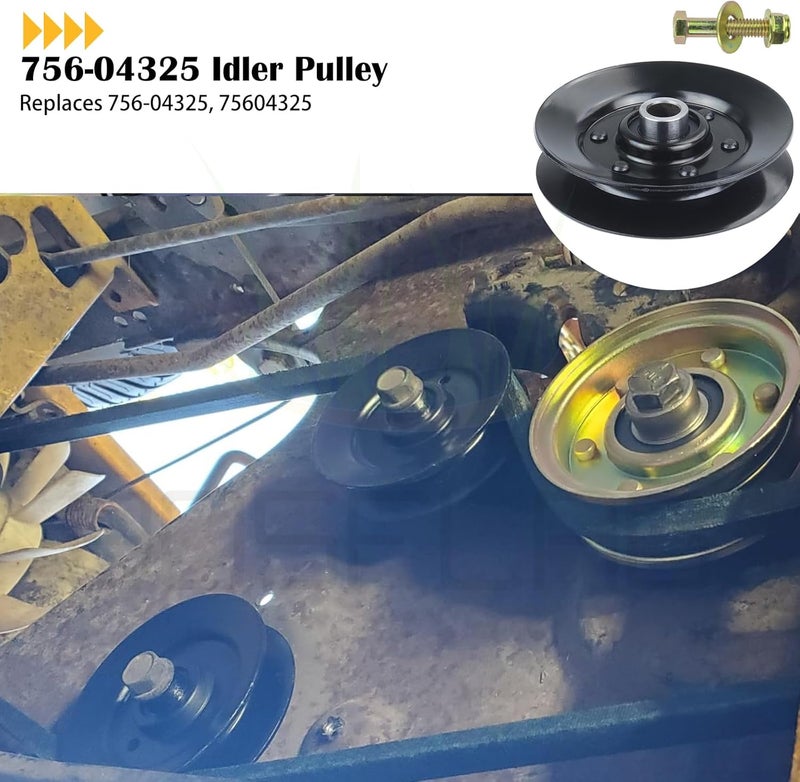 BOSFLAG 756-04325 Idler Pulley Replaces MTD 756-04325 Cub Cadet 756-04325 Troy Built 756-04325 Pulley 756-04325 756 04325 75604325 for Craftsman T1000 T1200 T1400 T1600 T1800 T2700 T1100 T3000 Tractor - Image 2